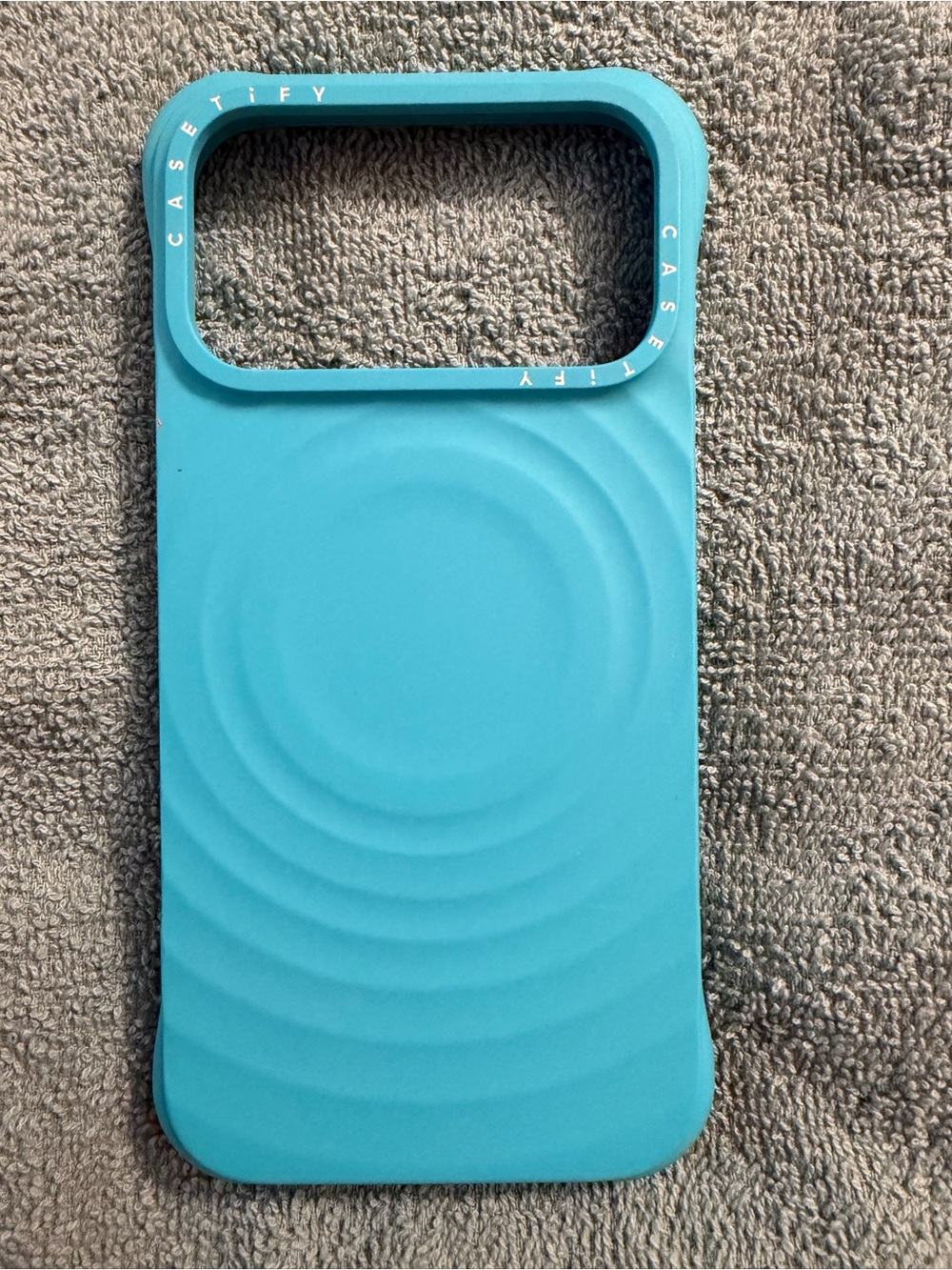 Casetify Turquoise Blue Silicone Phone Case with Concentric Ridge Design